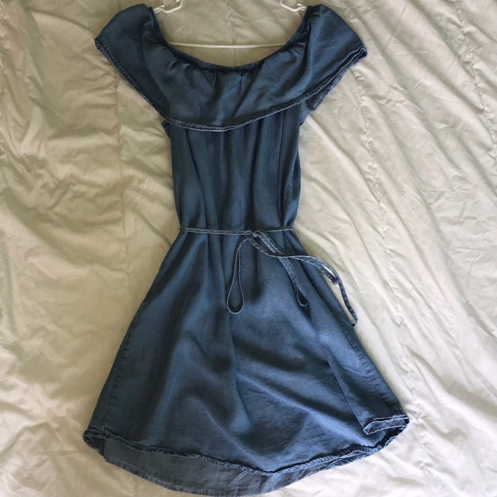 Light Denim Off the Shoulder Dress
